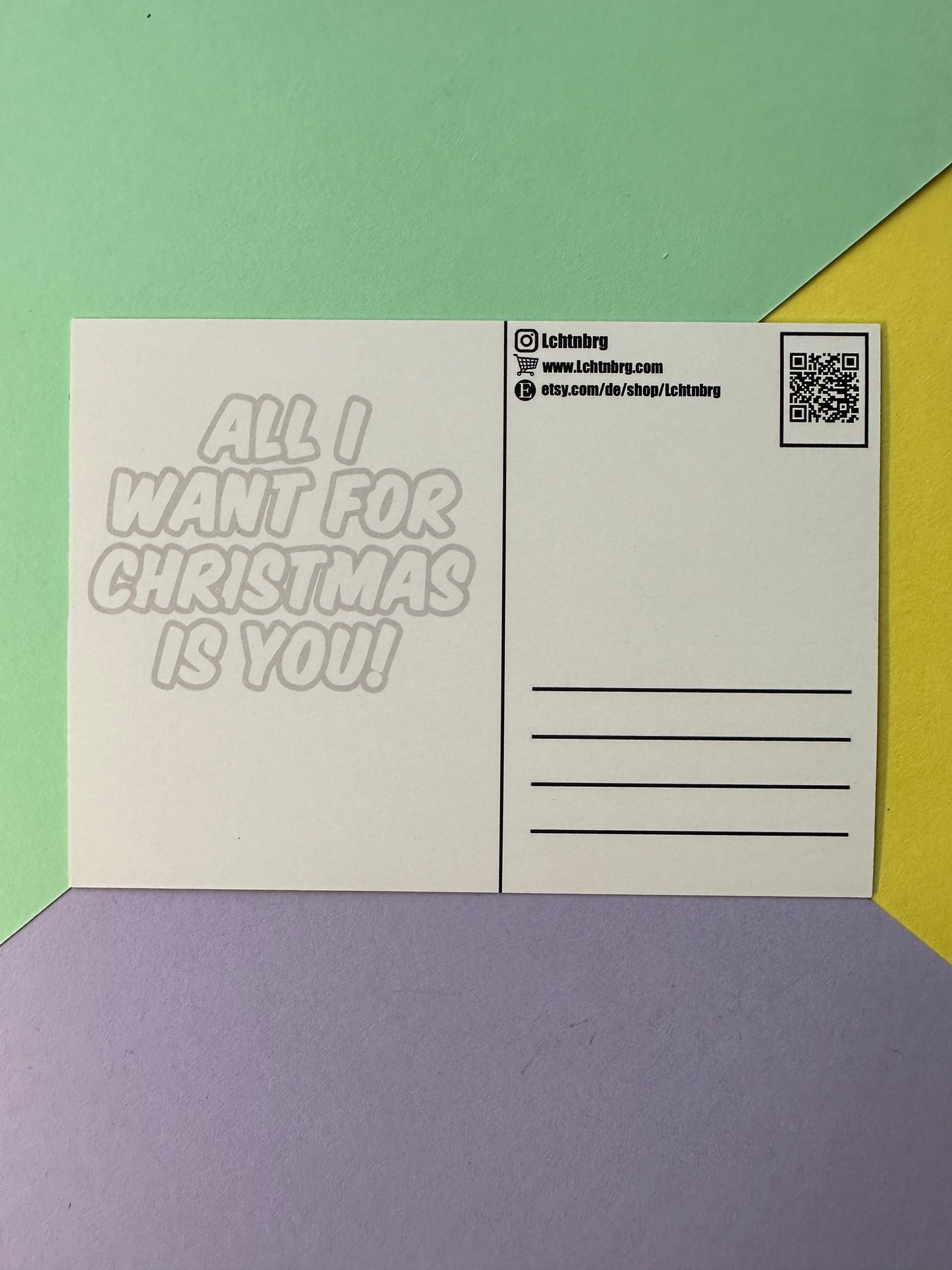 Postkarte „All I want for christmas is you!“