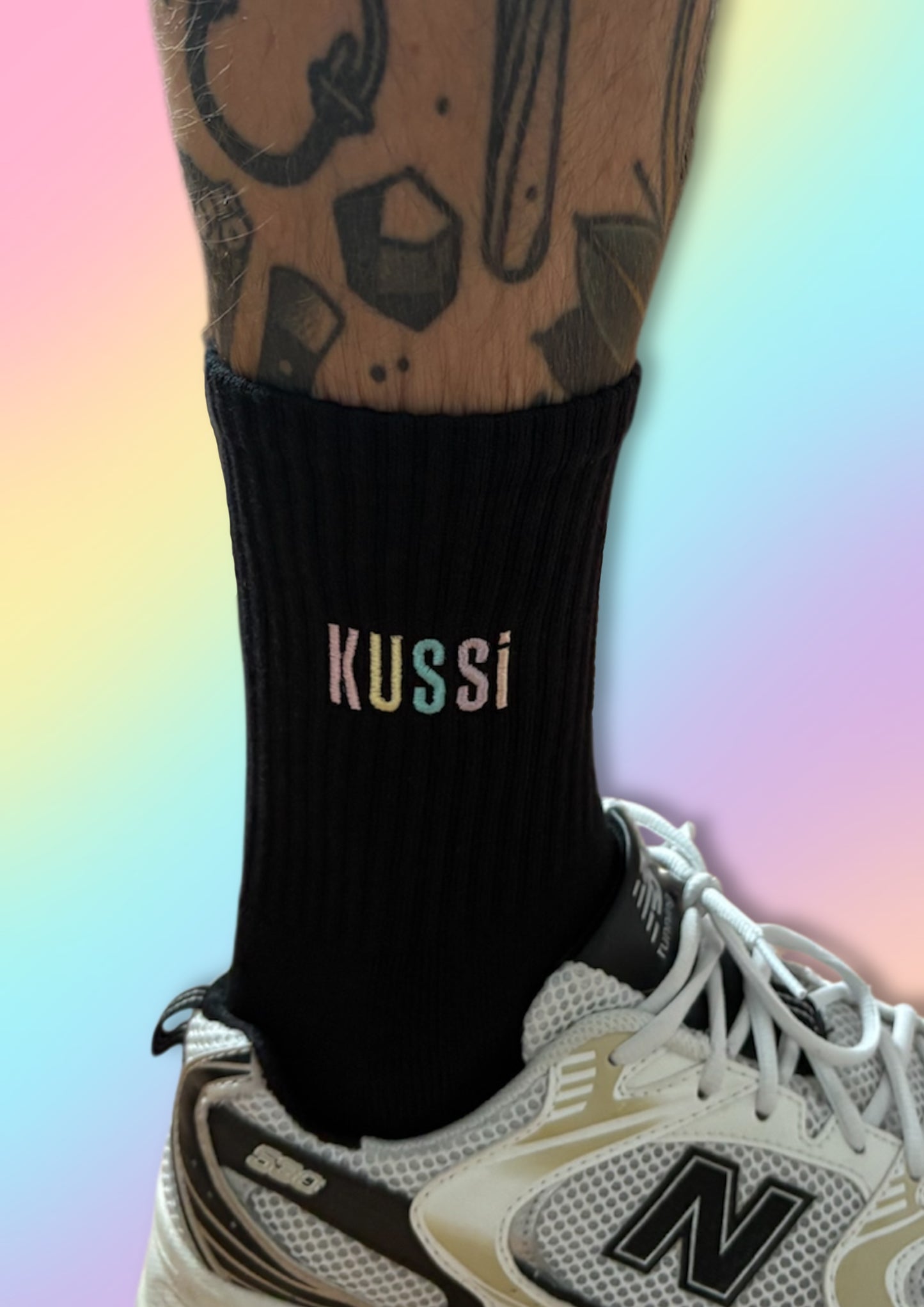 Tennissocken mit „Kussi“ Stick