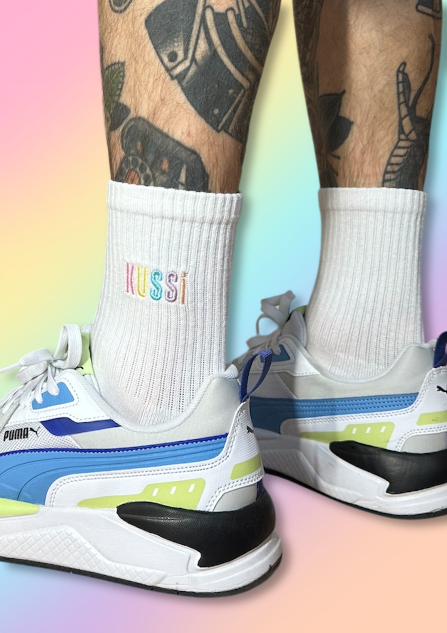Tennissocken mit „Kussi“ Stick