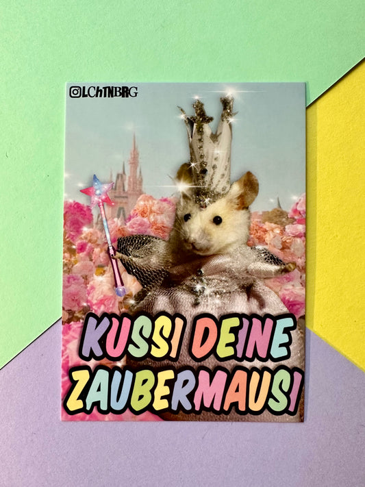 Postkarte „Kussi deine Zaubermausi“