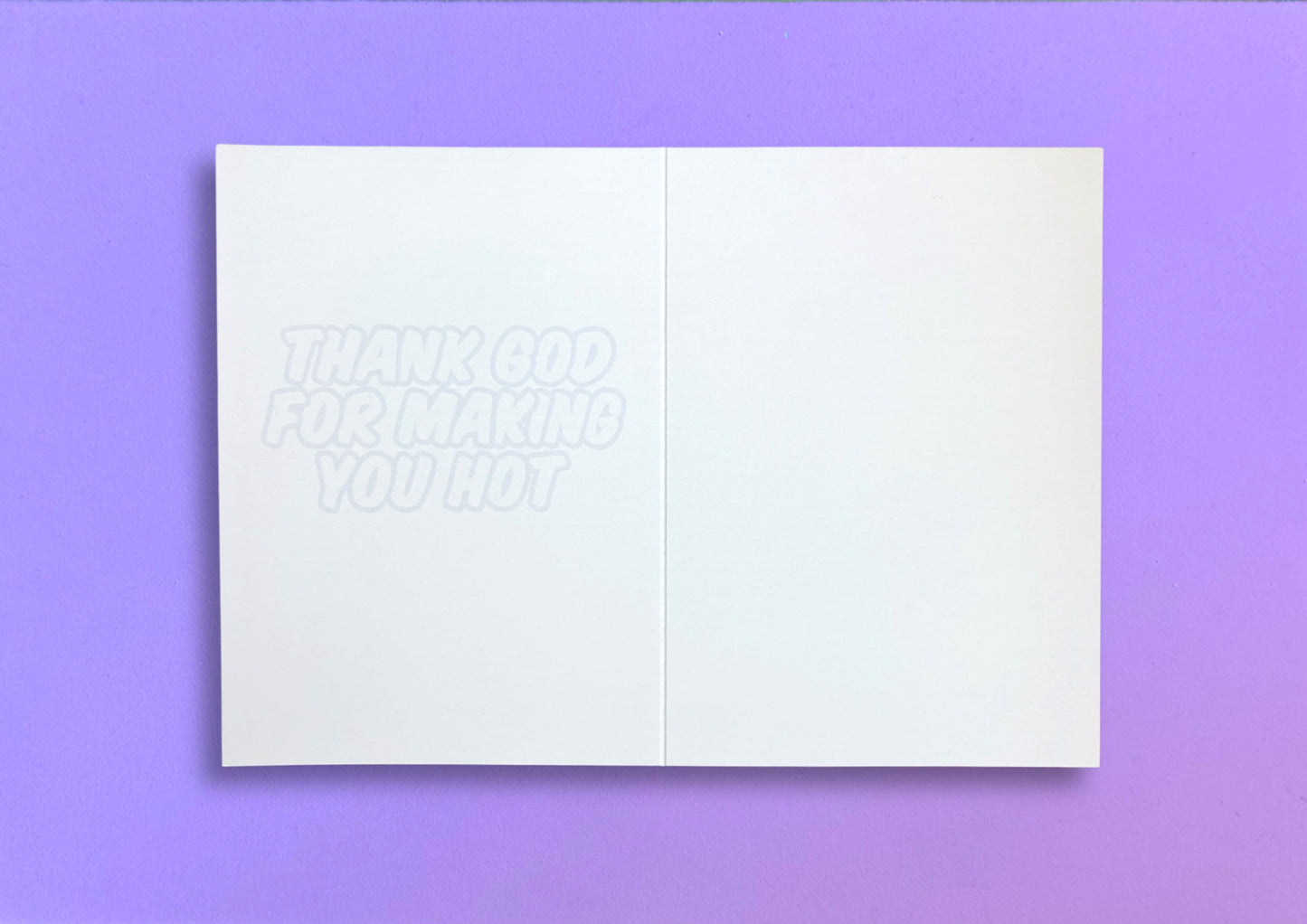 Gruß-/ Klappkarte „Thank god for making you hot“