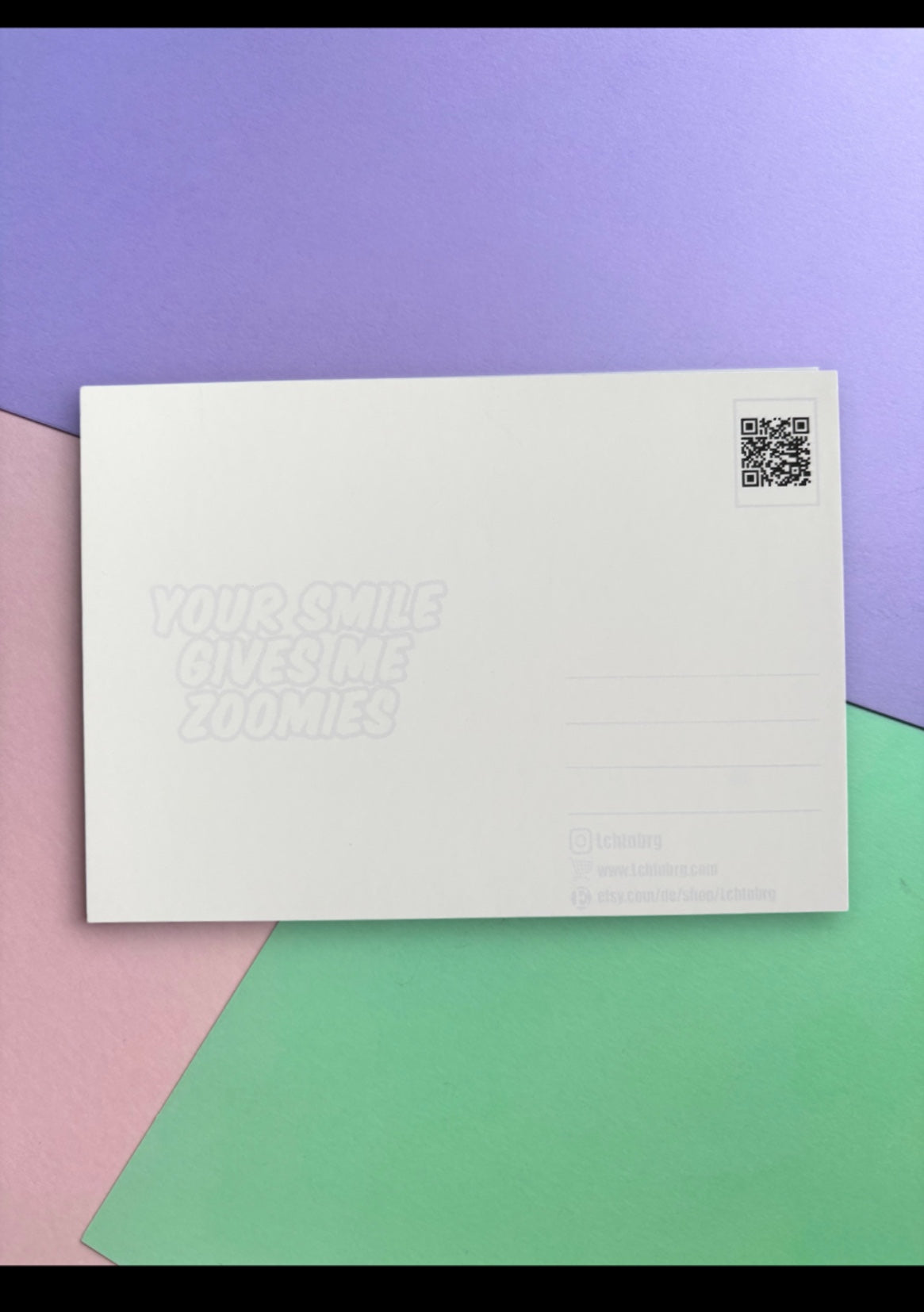 Postkarte „Your smile gives me zoomies“