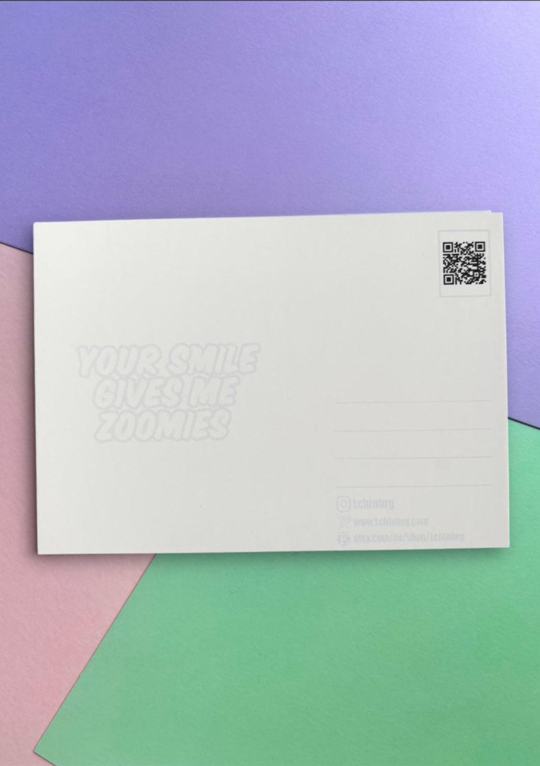 Postkarte „Your smile gives me zoomies“