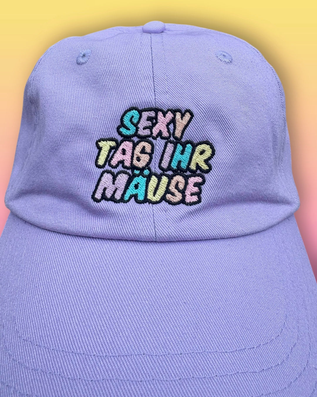 Cap „Sexy Tag ihr Mäuse“ Flieder