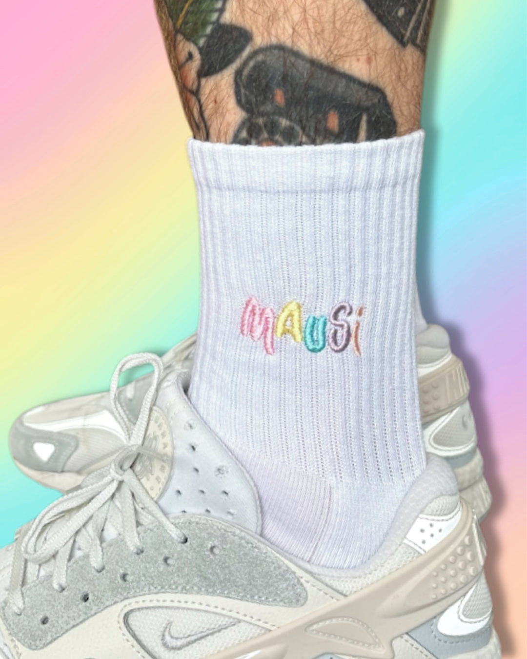Tennissocken mit „Mausi“ Stick