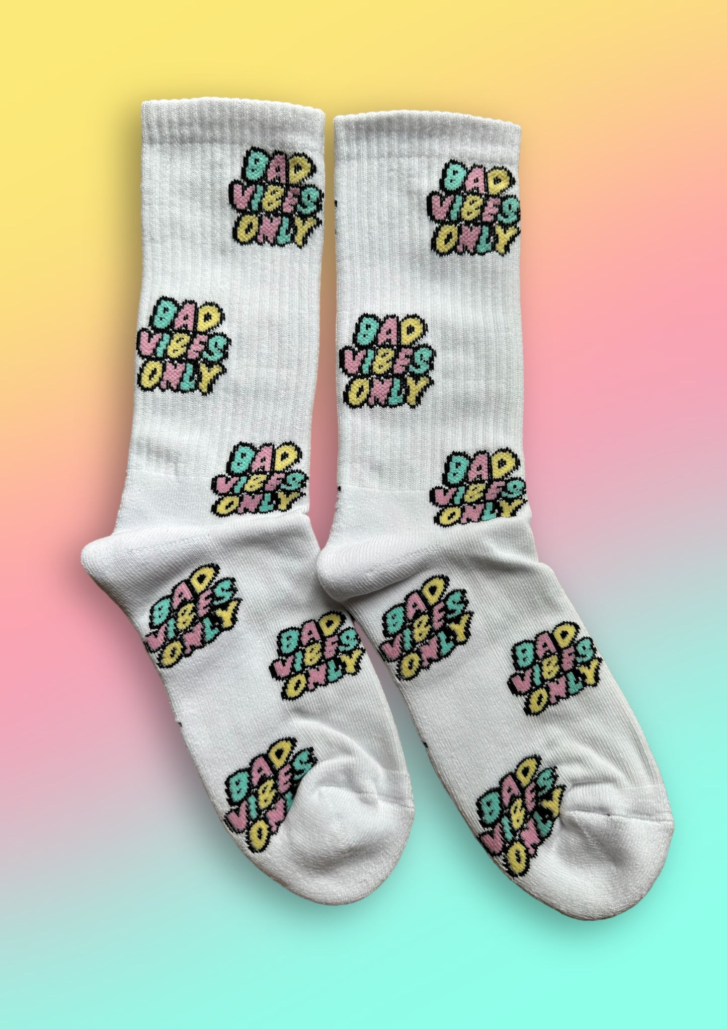 Tennissocken „Bad vibes only“