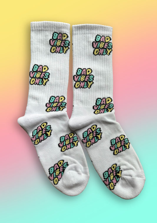 Tennissocken „Bad vibes only“