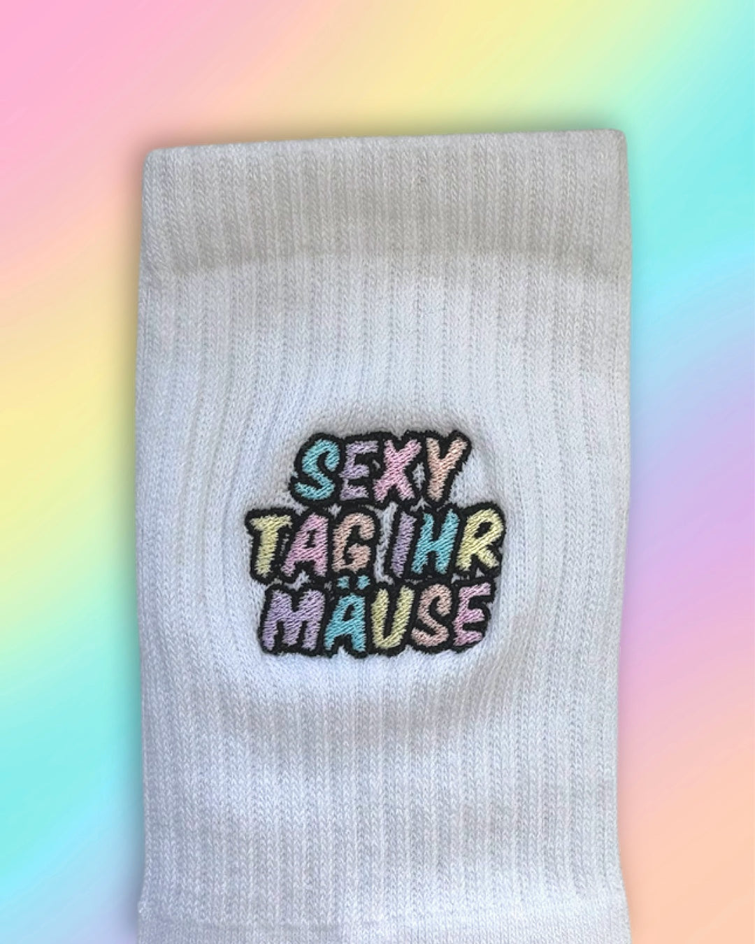 Tennissocken mit „Sexy Tag ihr Mäuse“ Stick