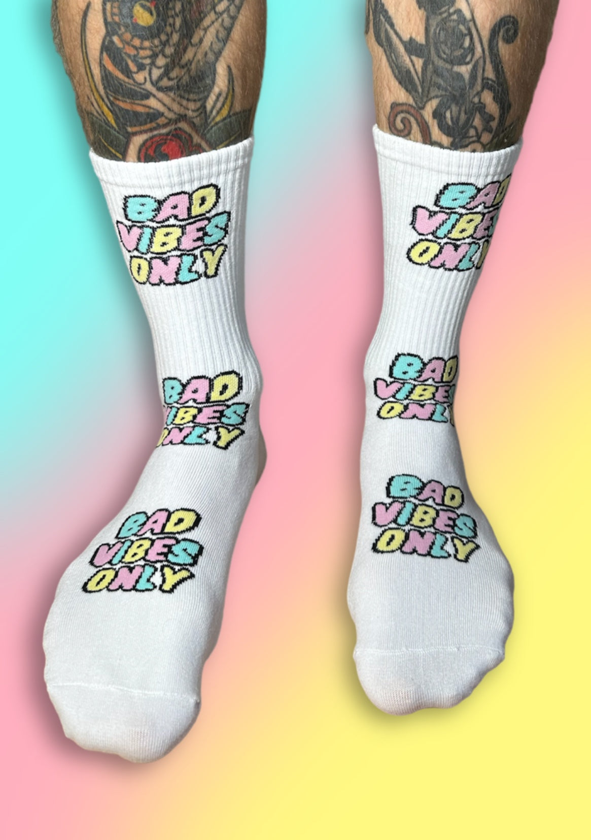 Tennissocken „Bad vibes only“
