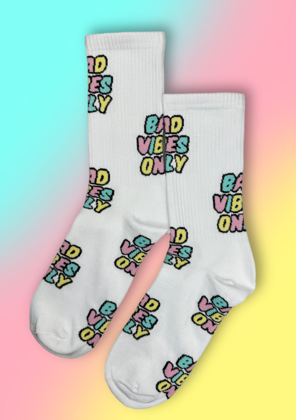 Tennissocken „Bad vibes only“
