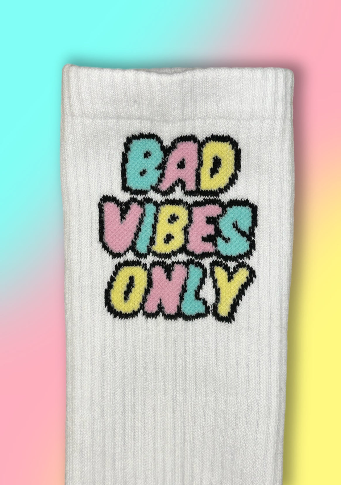 Tennissocken „Bad vibes only“