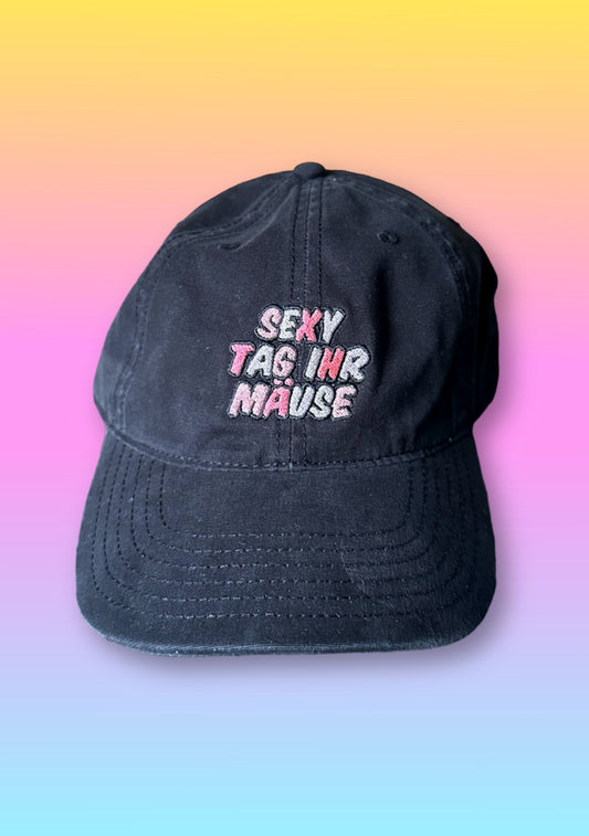 Cap „Sexy Tag ihr Mäuse“ used black rosa Schriftzug
