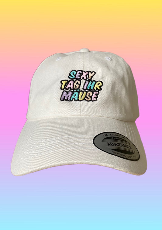 Cap „Sexy Tag ihr Mäuse“ weiß
