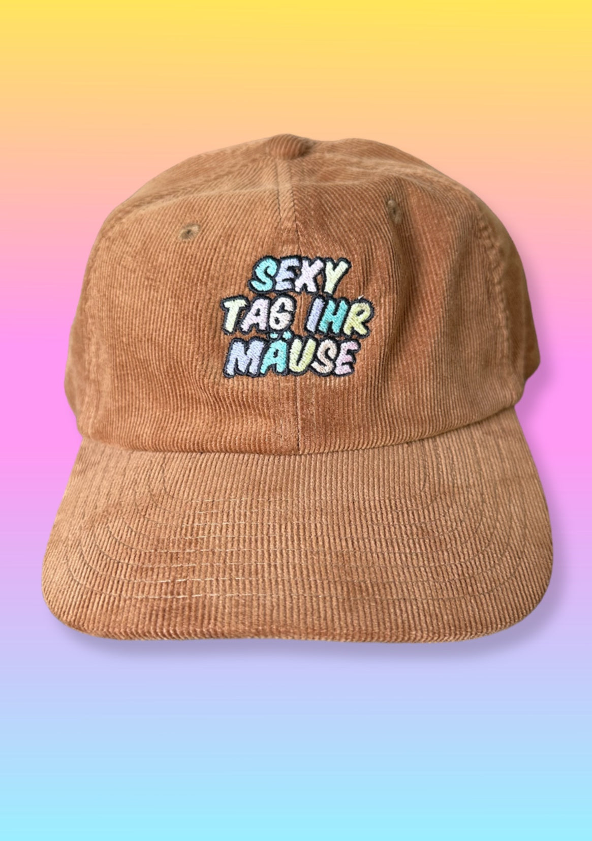 Cord Cap „Sexy Tag ihr Mäuse“ braun