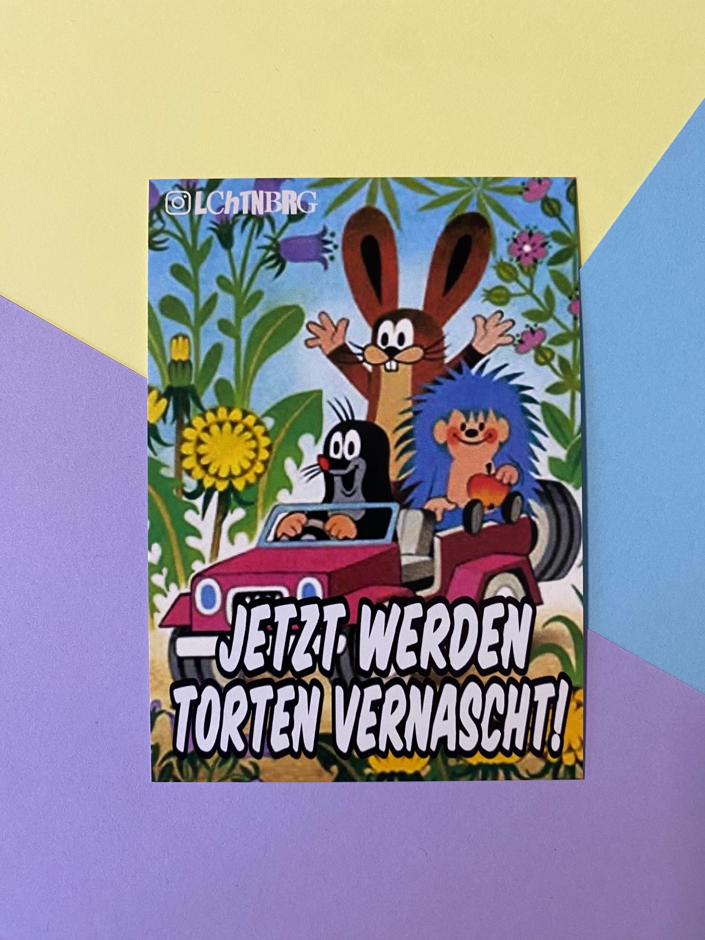 Postkarte „Jetzt werden Torten vernascht“