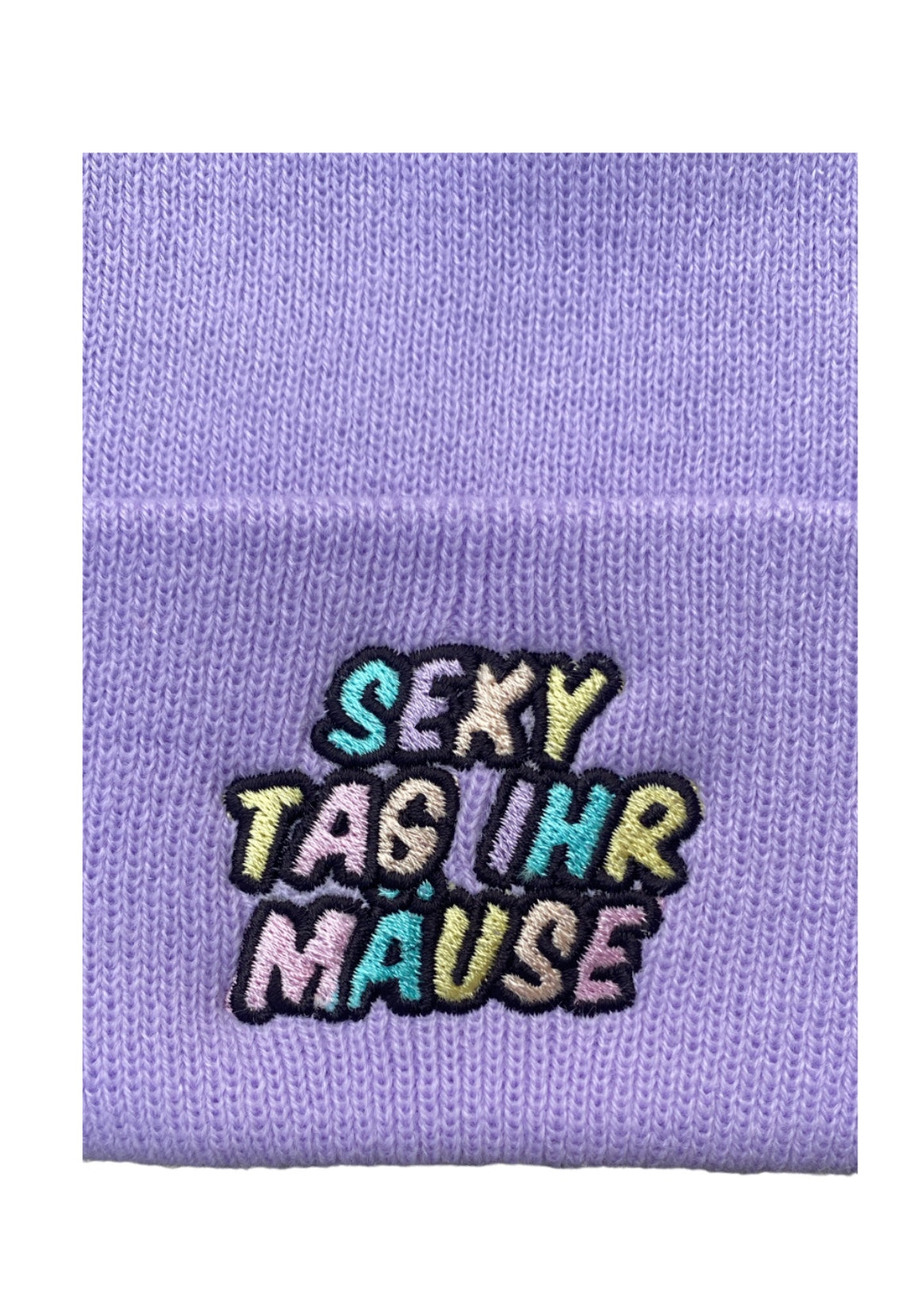 Beanie „Sexy Tag ihr Mäuse“ Flieder