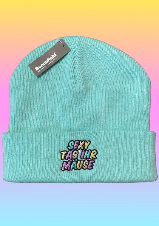 Beanie „Sexy Tag ihr Mäuse“ Mintgrün