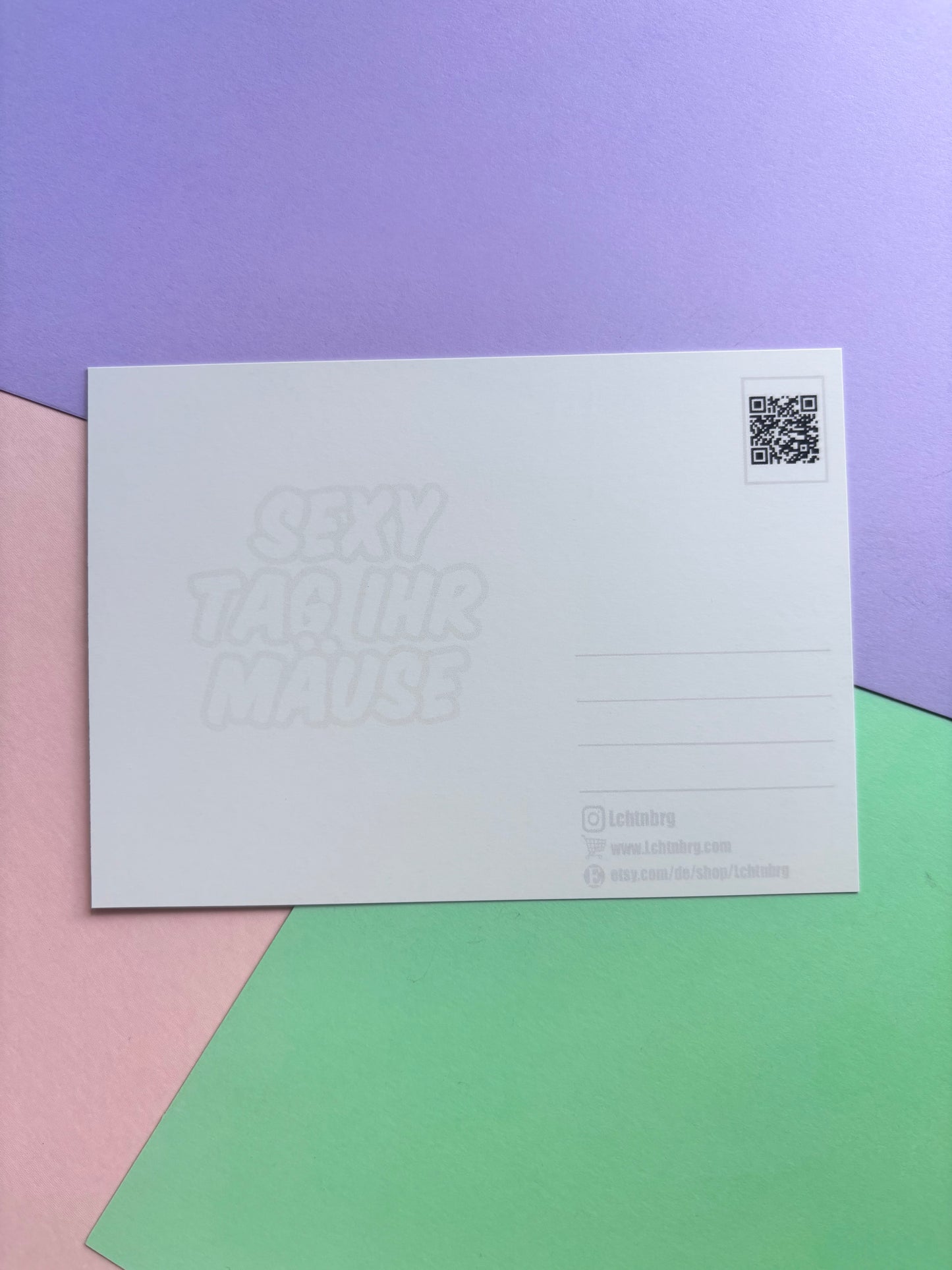 Postkarte „Sexy Tag ihr Mäuse“