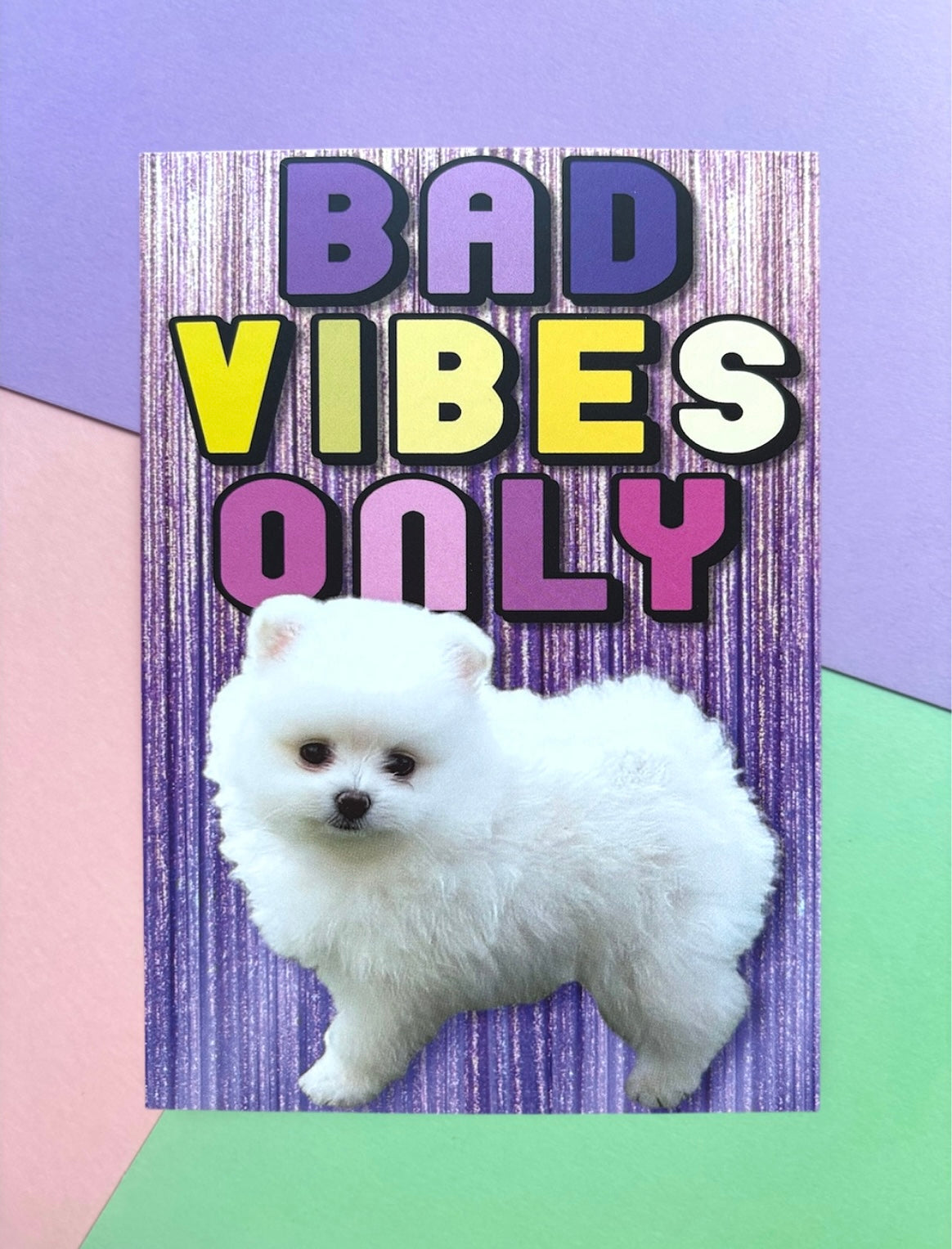 Postkarte „Bad vibes only“