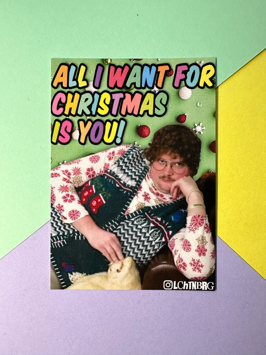 Postkarte „All I want for christmas is you!“