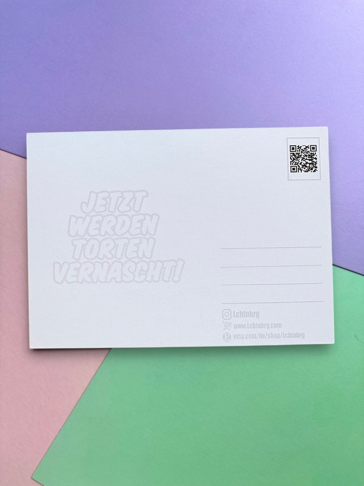 Postkarte „Jetzt werden Torten vernascht“