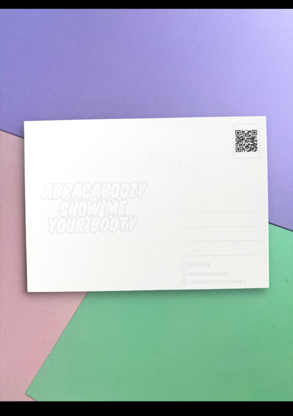 Postkarte „Abracaboozy show me your booty“