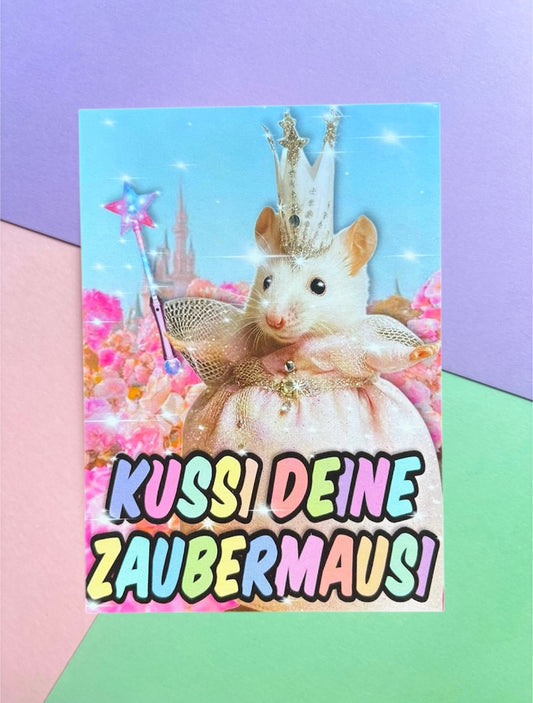 Postkarte „Kussi deine Zaubermausi“