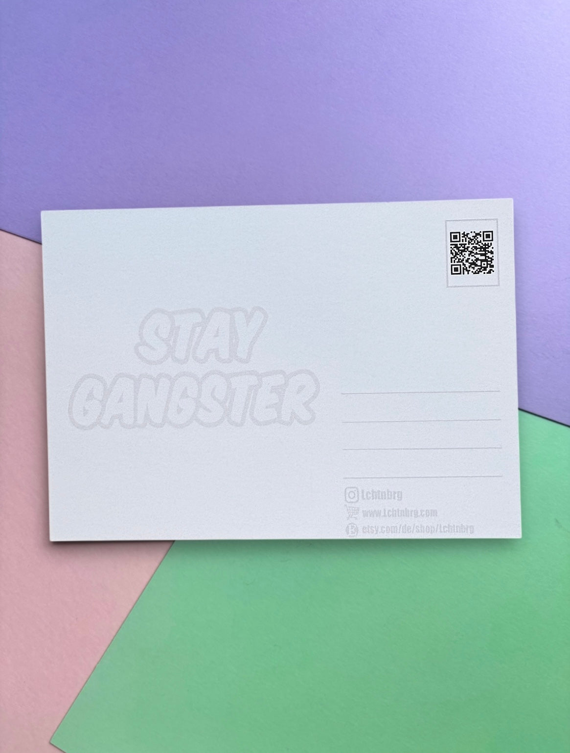 Postkarte „Stay gangster“