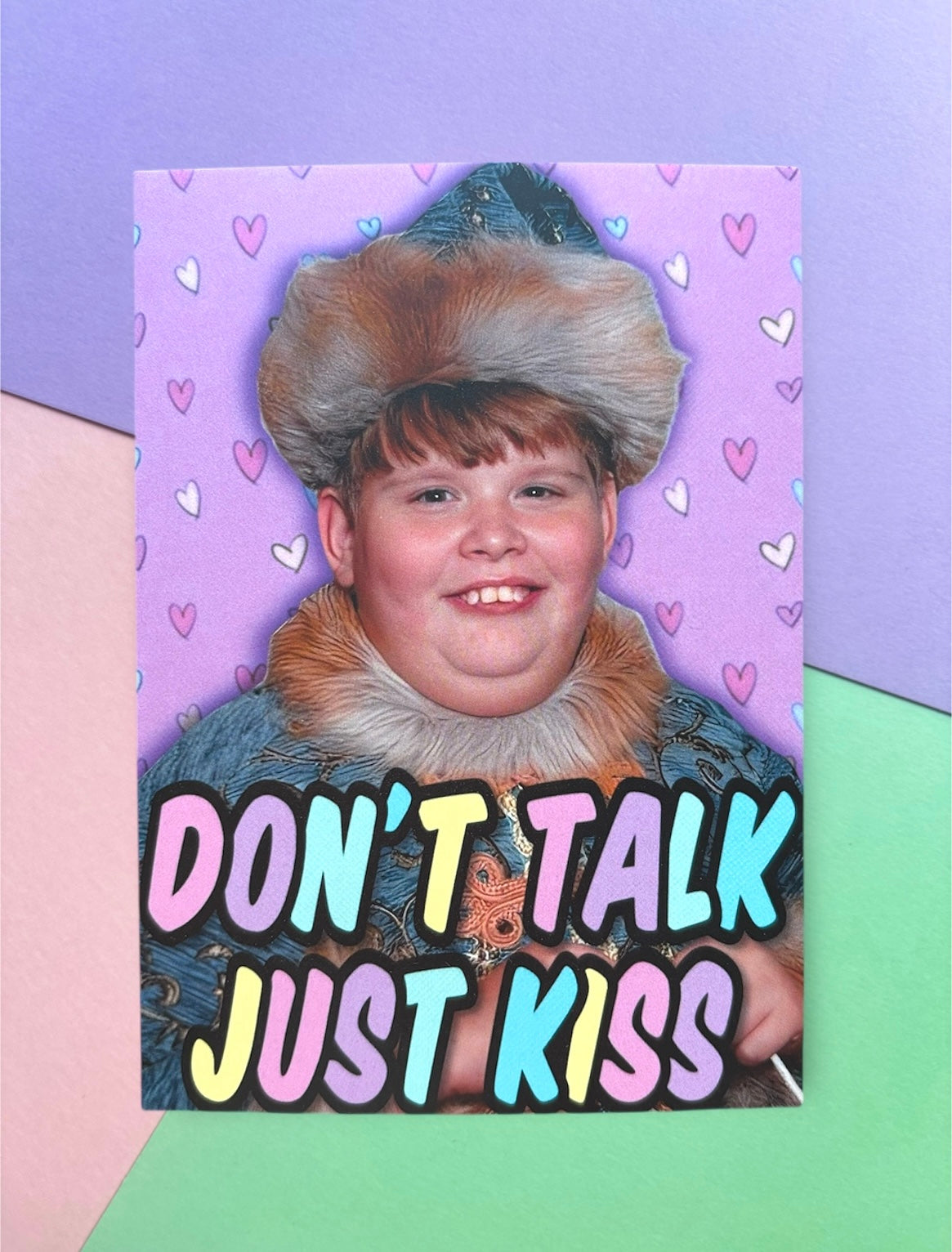 Postkarte „Don‘t talk just kiss“
