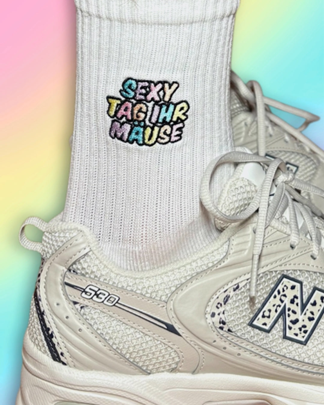 Tennissocken mit „Sexy Tag ihr Mäuse“ Stick