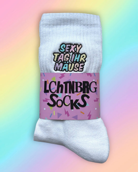 Tennissocken mit „Sexy Tag ihr Mäuse“ Stick