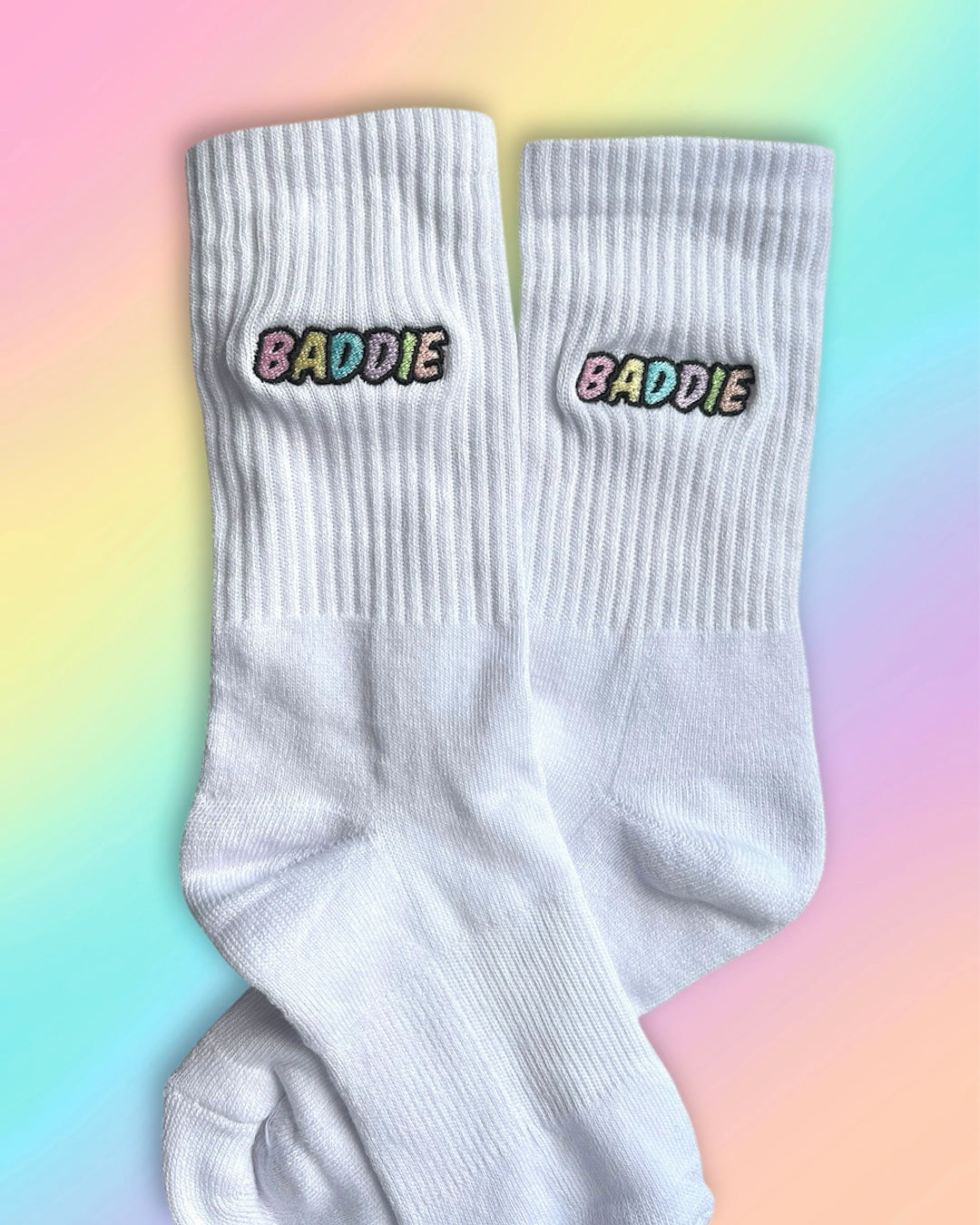 Tennissocken mit „Baddie“ Stick