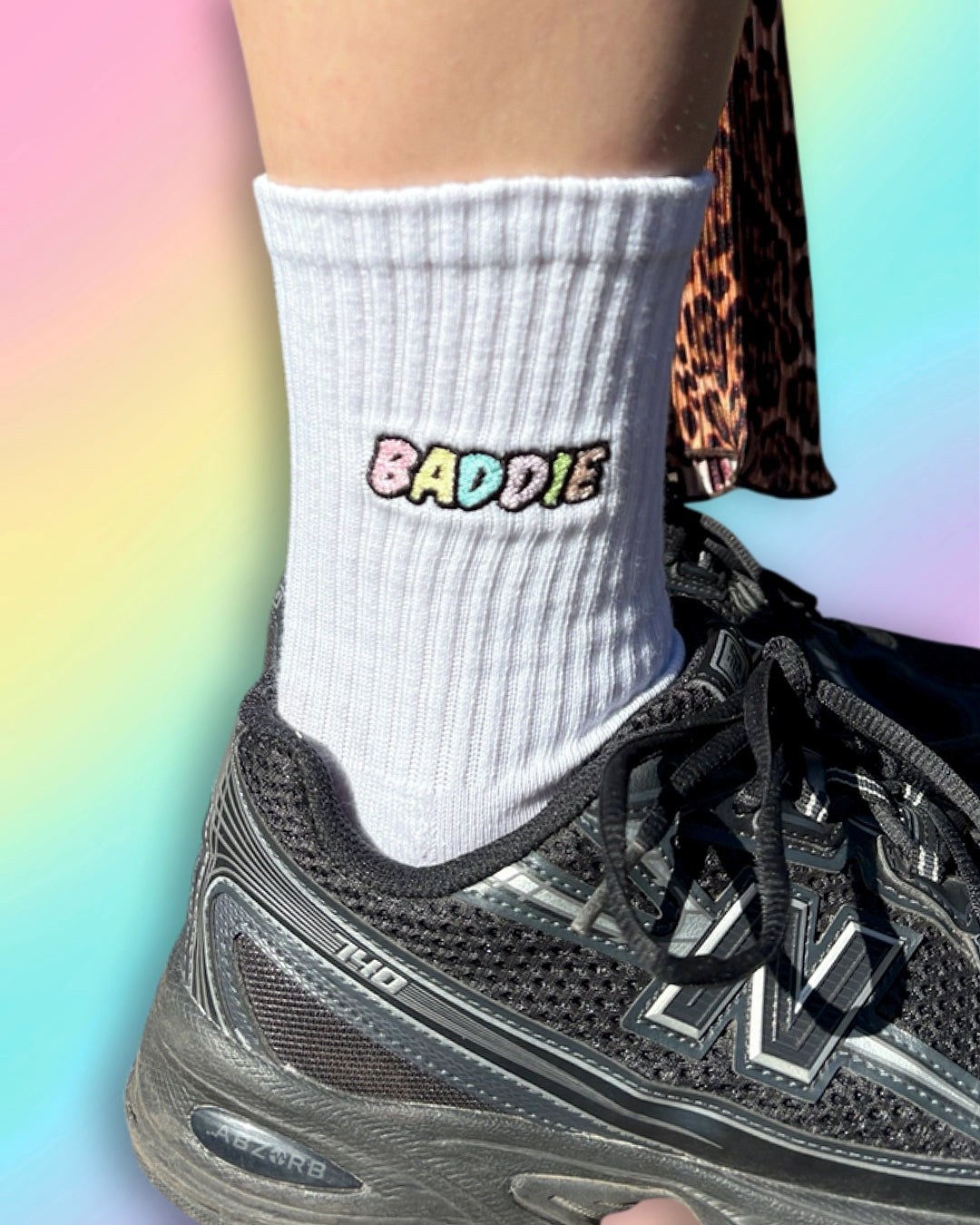 Tennissocken mit „Baddie“ Stick