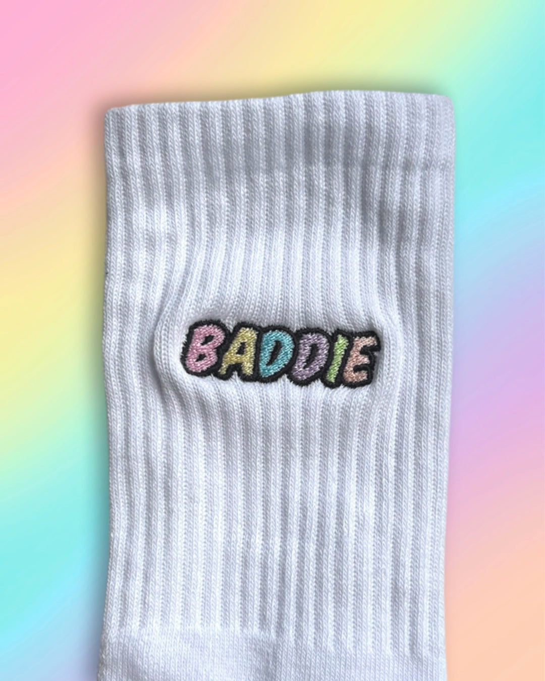 Tennissocken mit „Baddie“ Stick