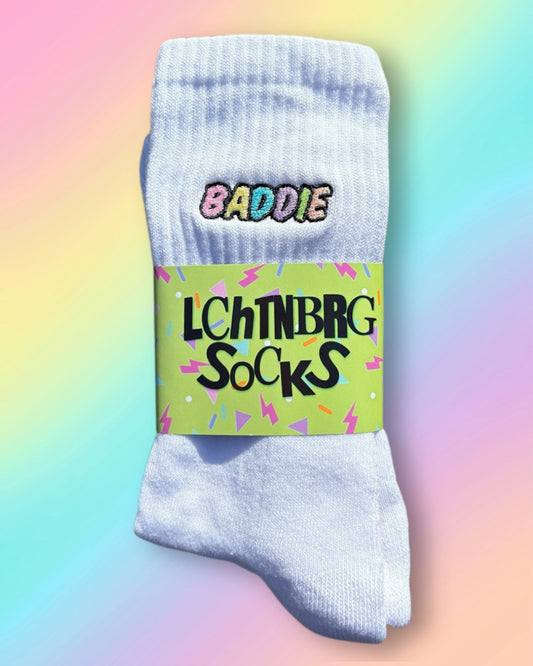 Tennissocken mit „Baddie“ Stick