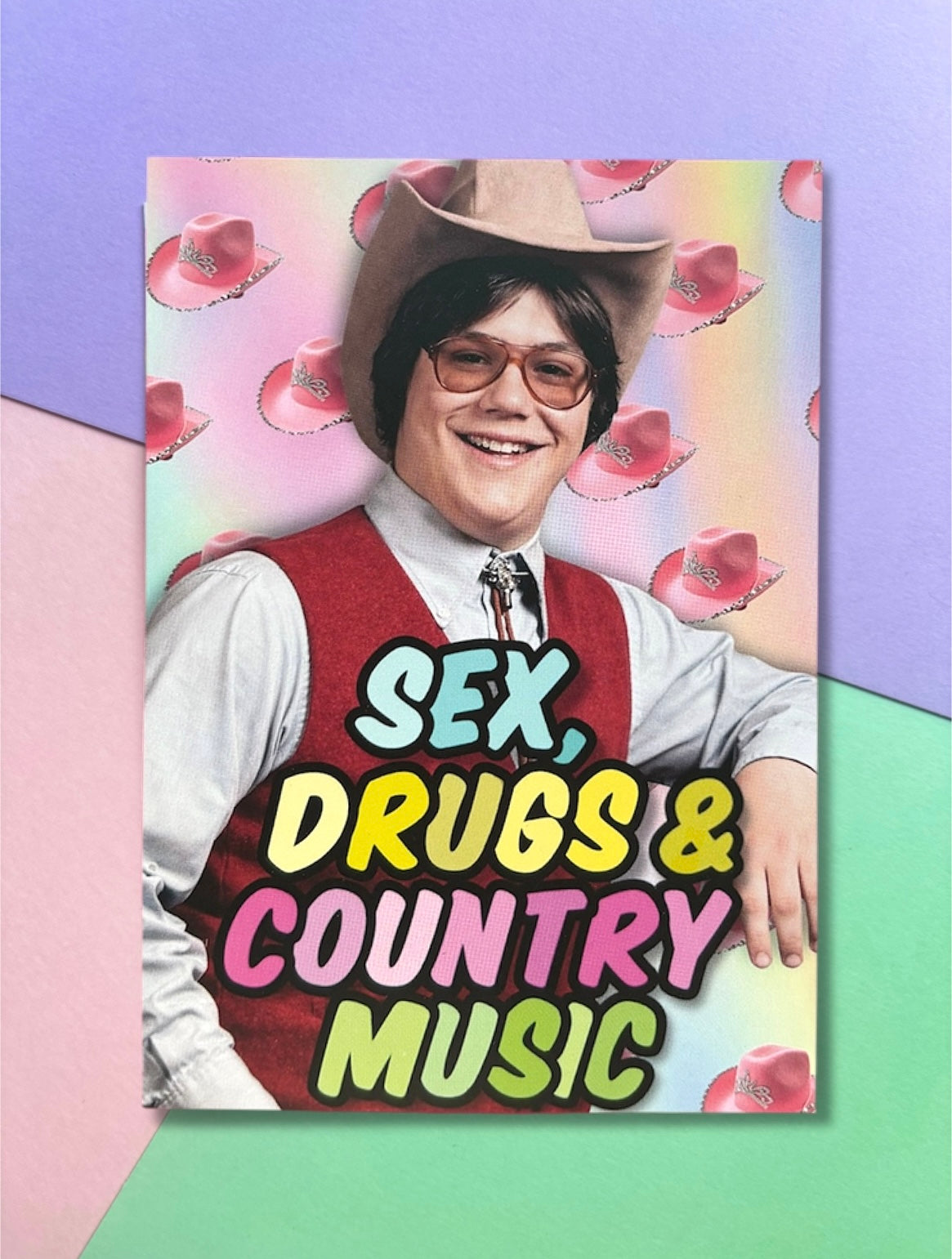 Postkarte „Sex, drugs & country music“