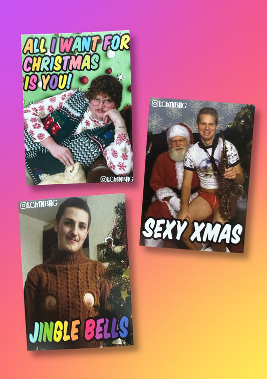 3er Set Weihnachtspostkarten