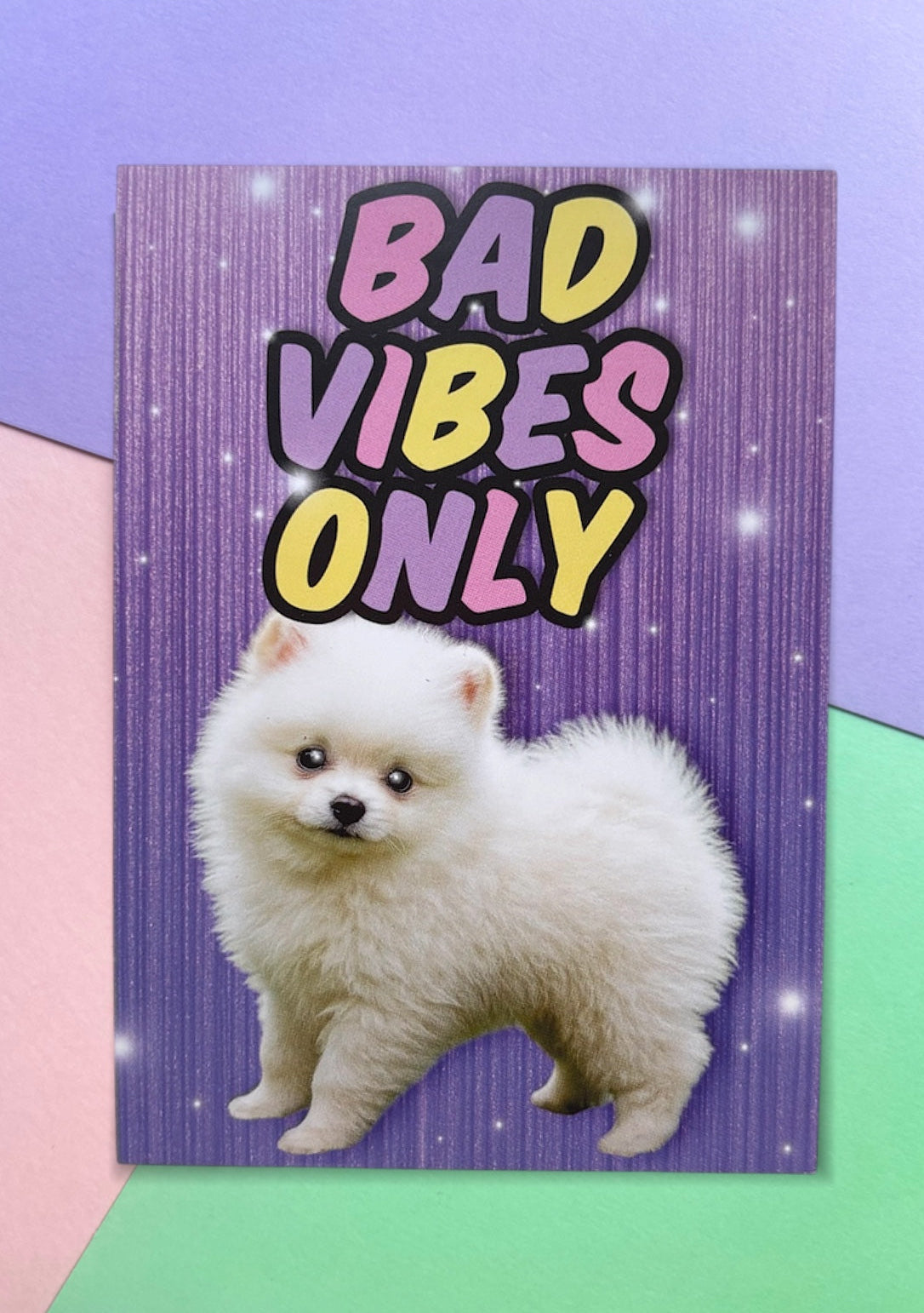 Postkarte „Bad vibes only“