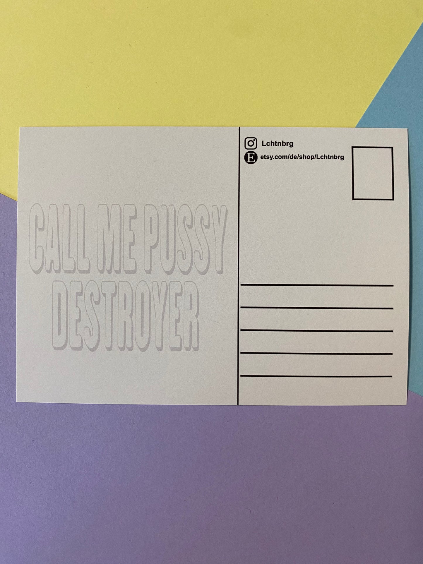 Postkarte „Call me pussy destroyer“