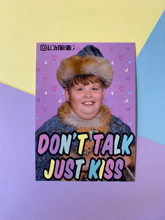Postkarte „Don‘t talk just kiss“
