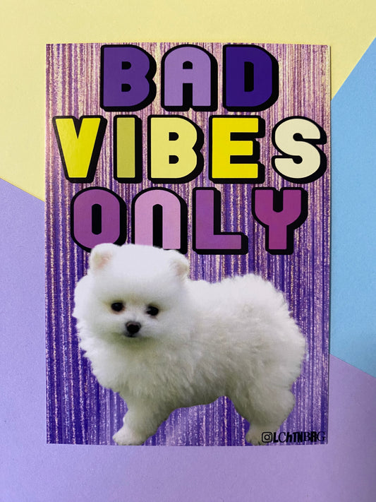 Postkarte „Bad vibes only“